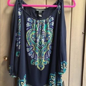 International  concepts open shoulder shirt